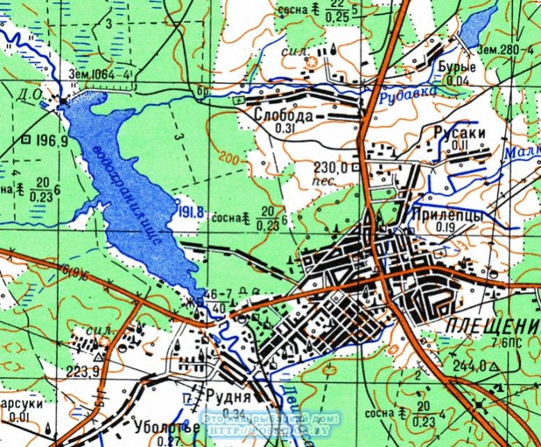 Плещеницкое водохранилище карта глубин