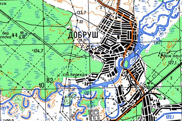 Карта добрушского района гомельской области с деревнями и дорогами подробная