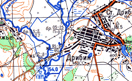 Карта дрибинского района подробная с деревнями