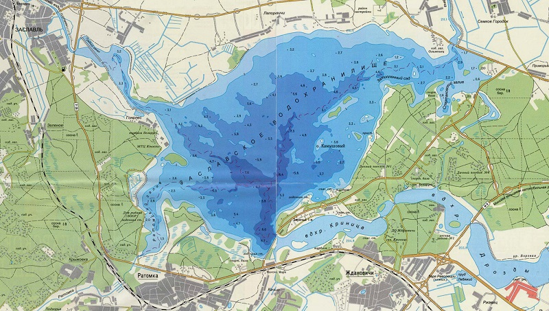 Карты глубин озер и водохранилищ Беларуси (обновляется периодически)