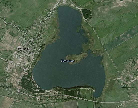 Озеро пески на карте
